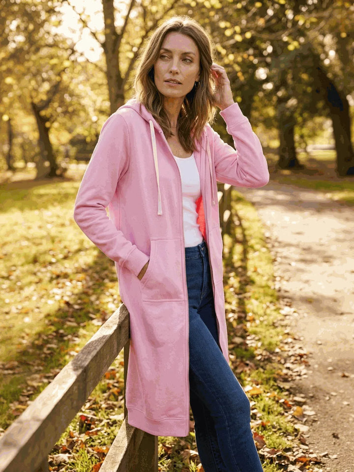 Women's Long Lightweight Hoodie with Zip-Up