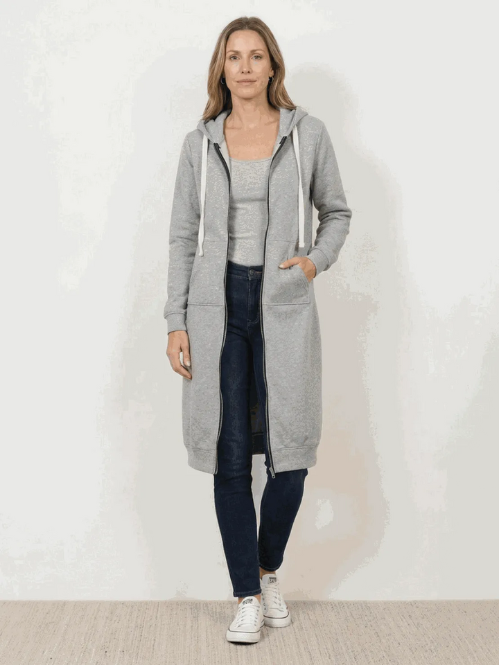 Women's Long Lightweight Hoodie with Zip-Up
