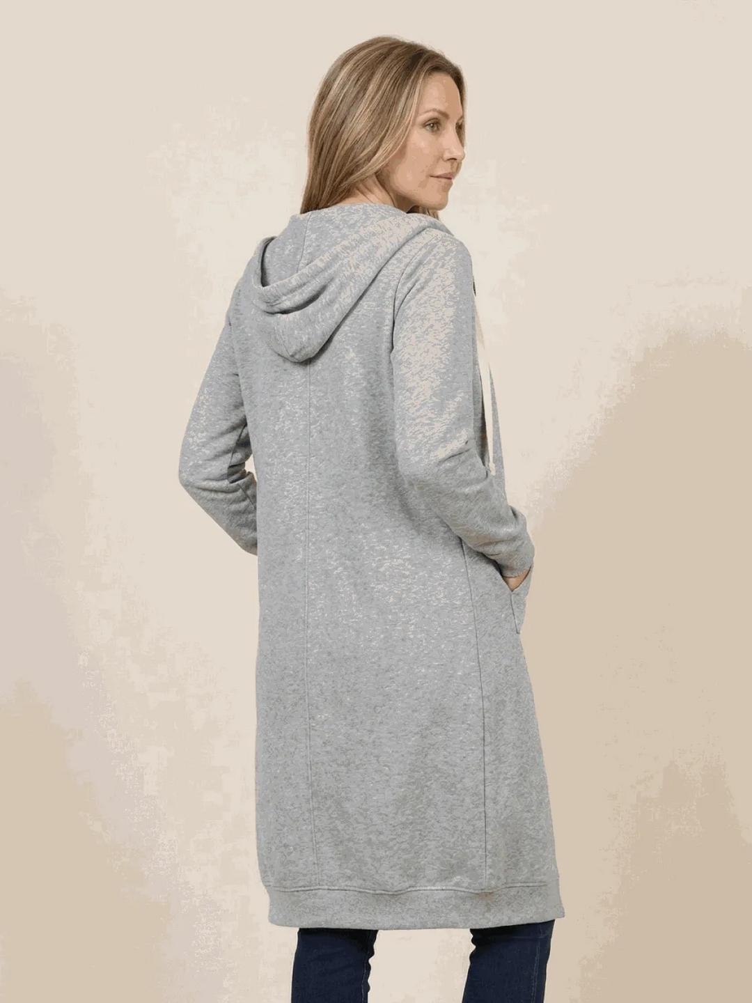 Women's Long Lightweight Hoodie with Zip-Up
