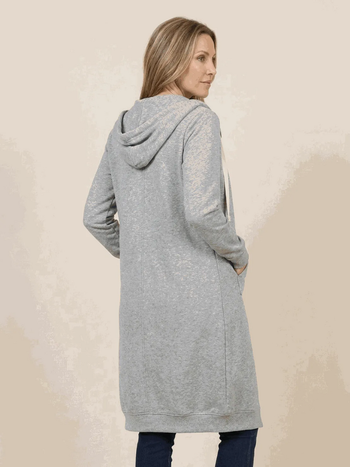 Women's Long Lightweight Hoodie with Zip-Up