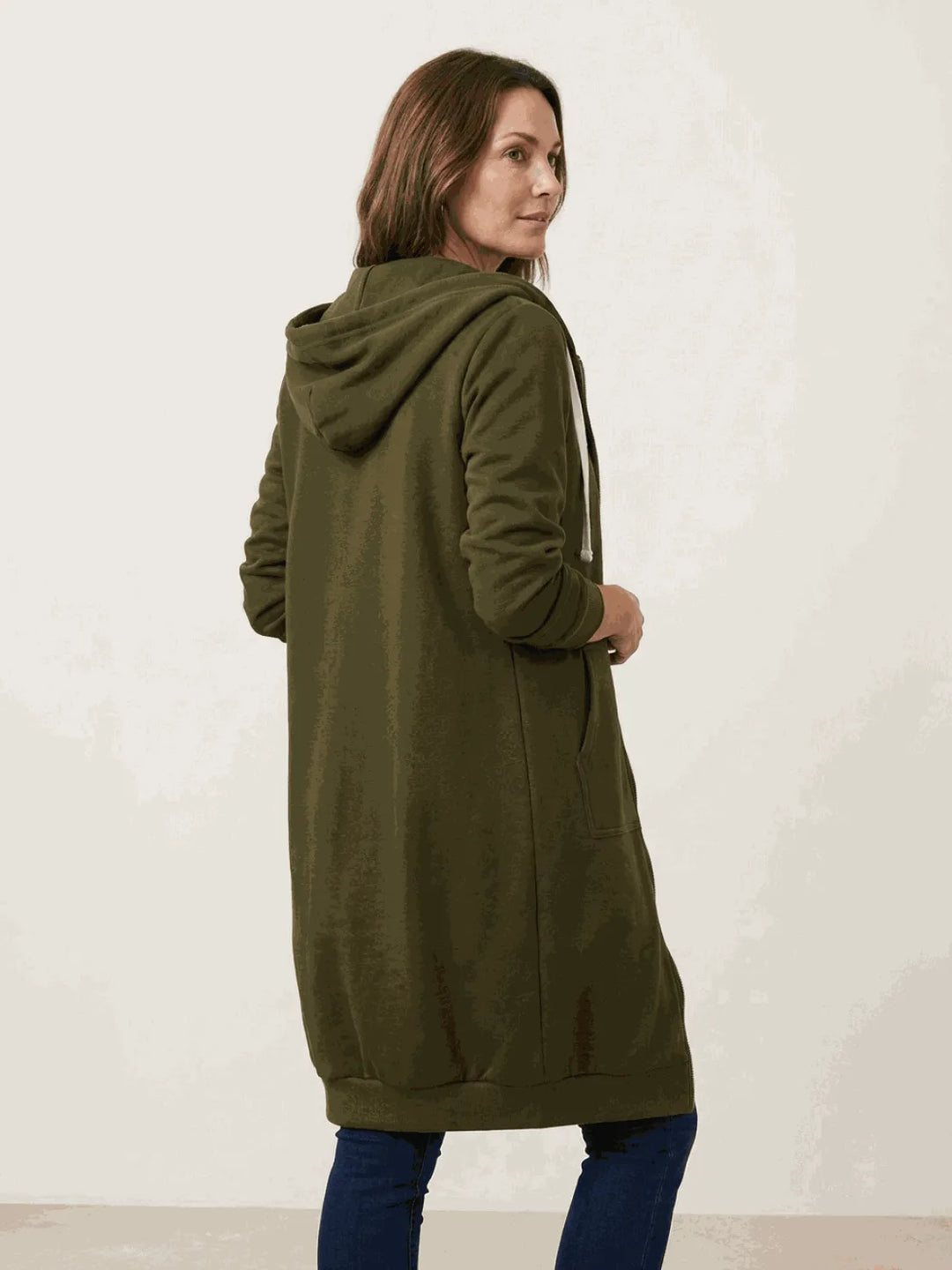 Women's Long Lightweight Hoodie with Zip-Up