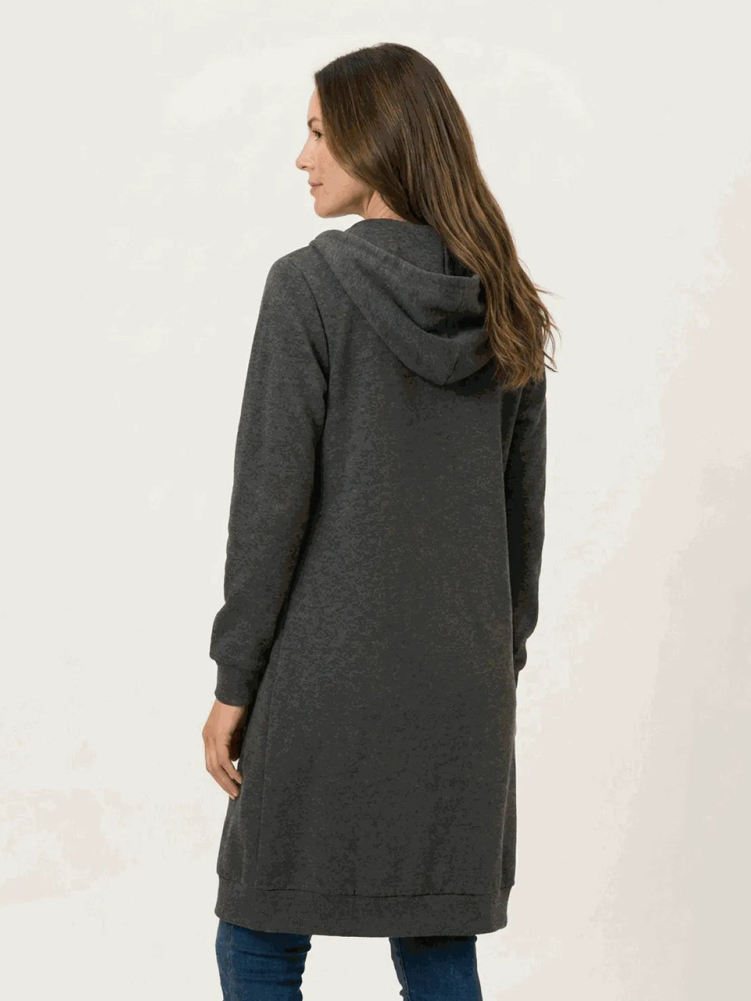 Women's Long Lightweight Hoodie with Zip-Up