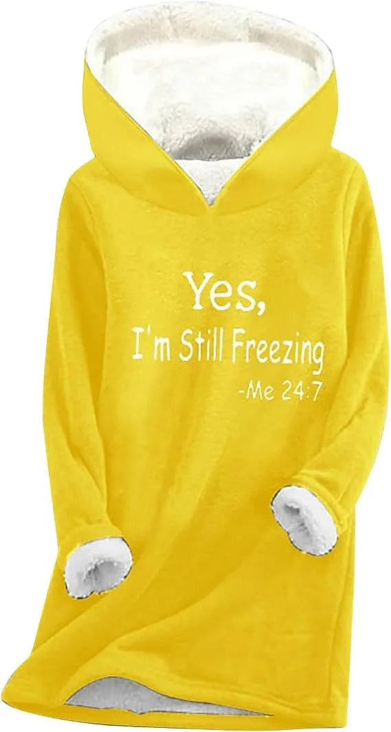 Women's Longline Hoodie with Long Sleeves and Soft Touch Fabric