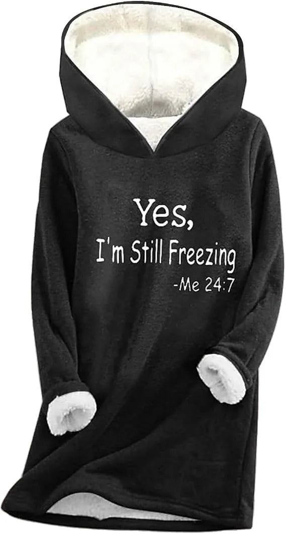 Women's Longline Hoodie with Long Sleeves and Soft Touch Fabric