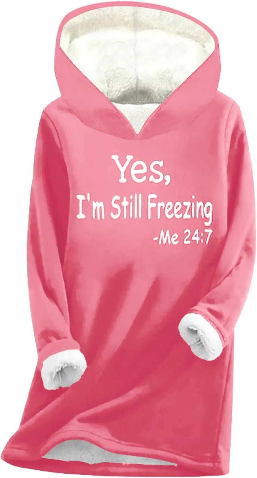 Women's Longline Hoodie with Long Sleeves and Soft Touch Fabric