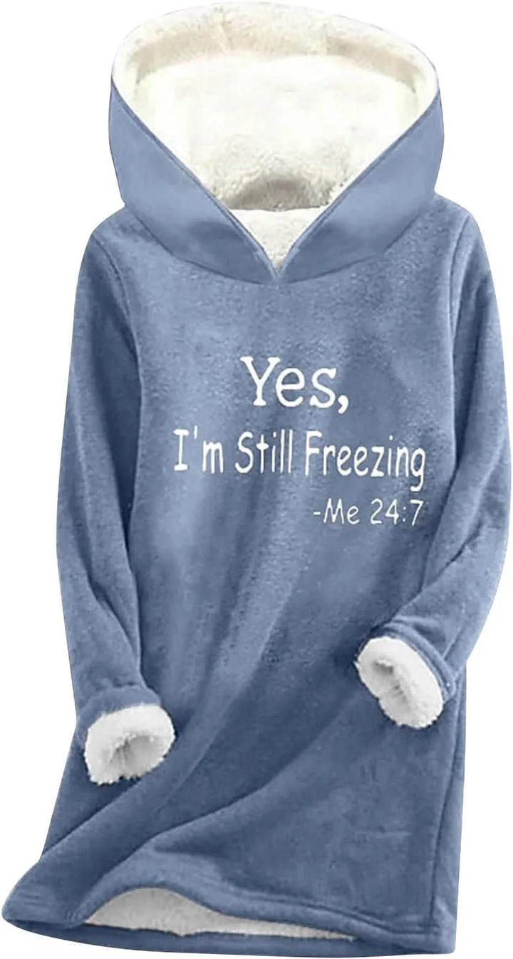 Women's Longline Hoodie with Long Sleeves and Soft Touch Fabric
