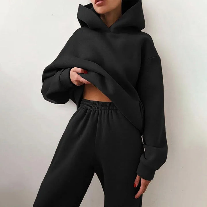 Women's Oversized Chunky Hoodie with Trousers Set