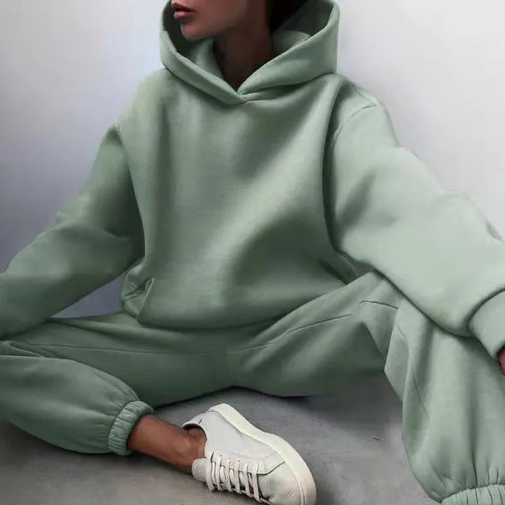 Women's Oversized Chunky Hoodie with Trousers Set