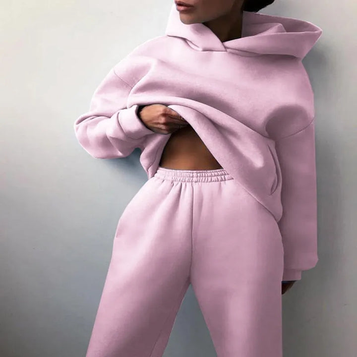 Women's Oversized Chunky Hoodie with Trousers Set
