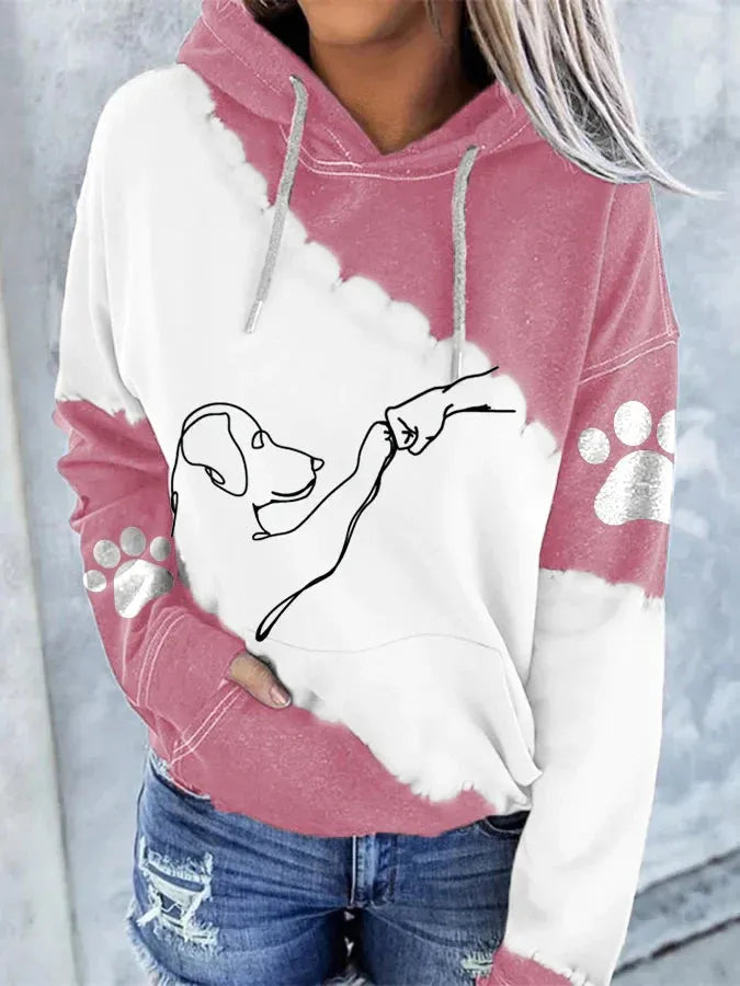 Women's Oversized Hoodie with Ribbed Cuffs and Drawstring