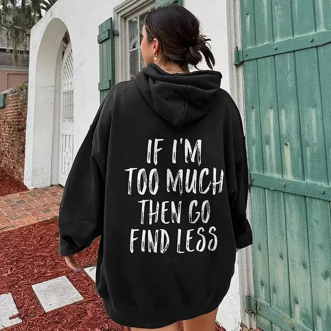 Women's Oversized Hoodie with Ribbed Cuffs and Long Sleeves