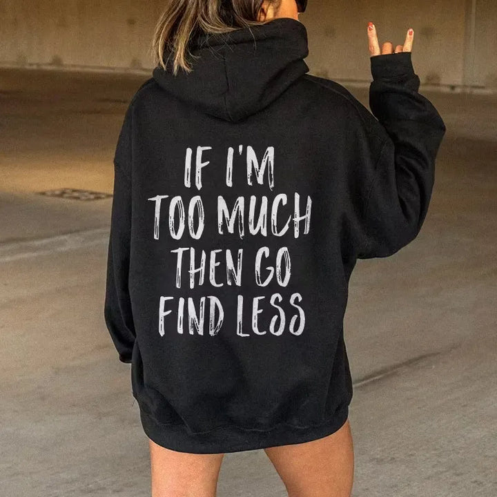 Women's Oversized Hoodie with Ribbed Cuffs and Long Sleeves
