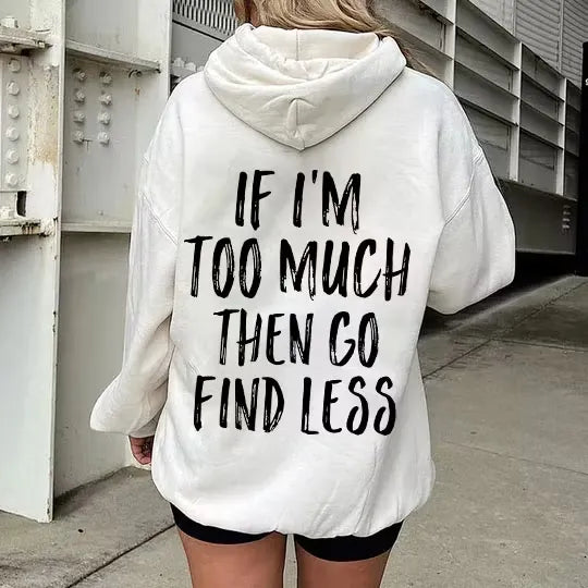 Women's Oversized Hoodie with Ribbed Cuffs and Long Sleeves