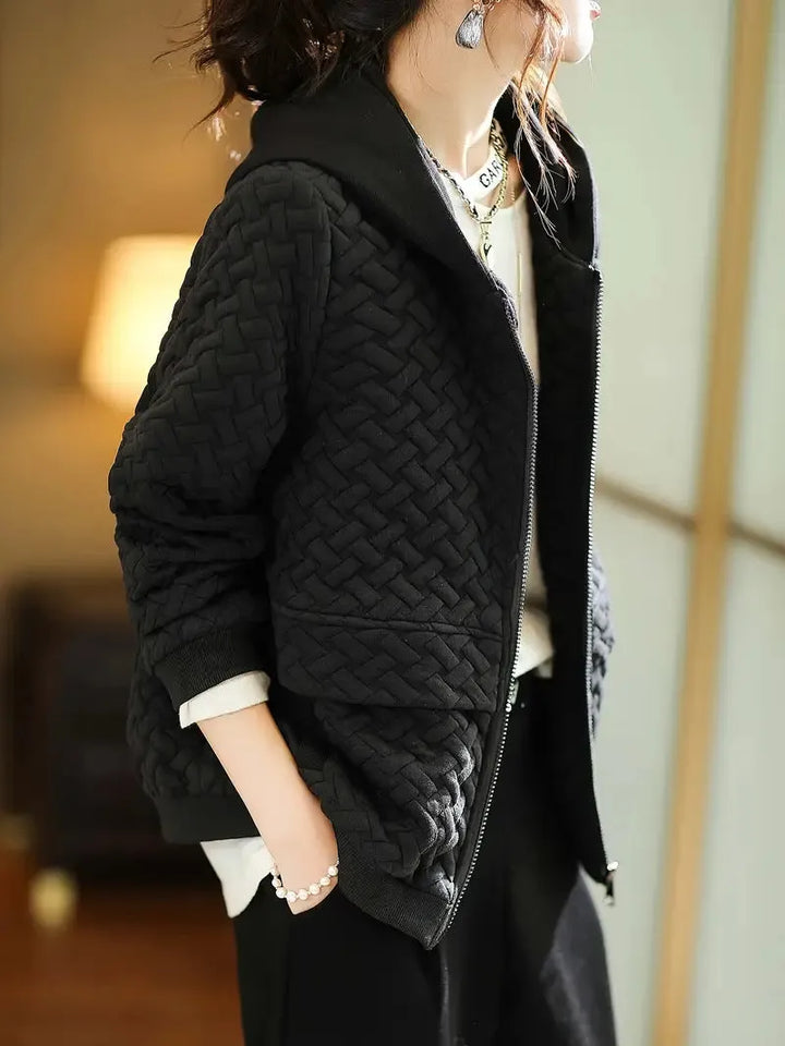 Women's Oversized Hoodie with Zip Closure and Pockets