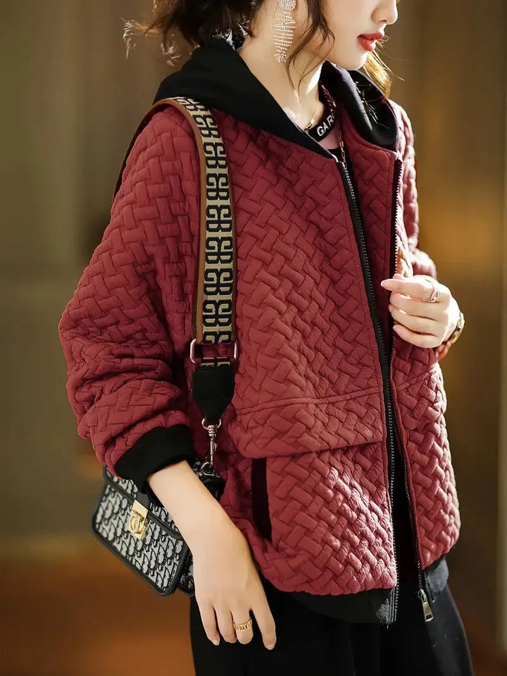 Women's Oversized Hoodie with Zip Closure and Pockets
