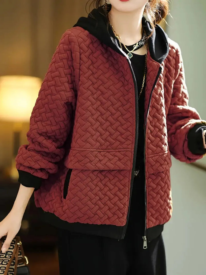 Women's Oversized Hoodie with Zip Closure and Pockets