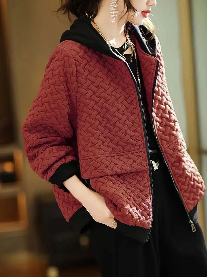 Women's Oversized Hoodie with Zip Closure and Pockets
