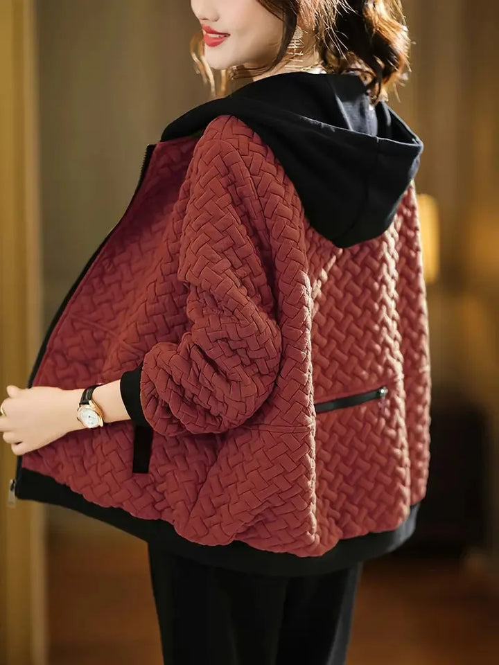 Women's Oversized Hoodie with Zip Closure and Pockets