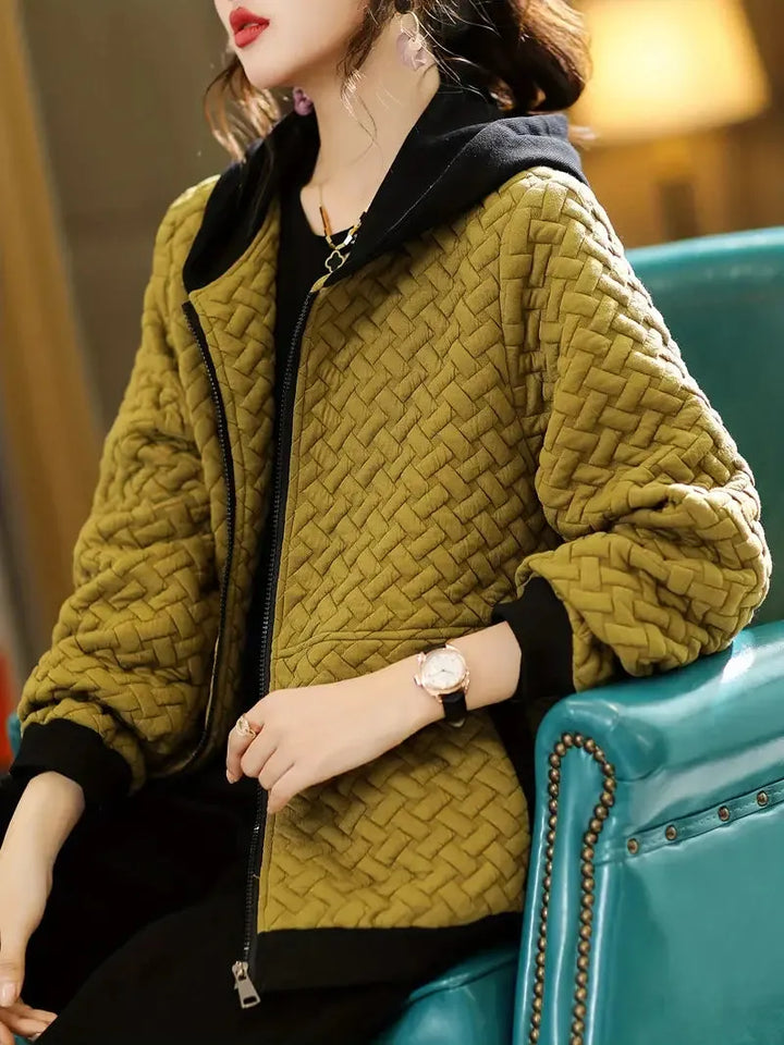 Women's Oversized Hoodie with Zip Closure and Pockets