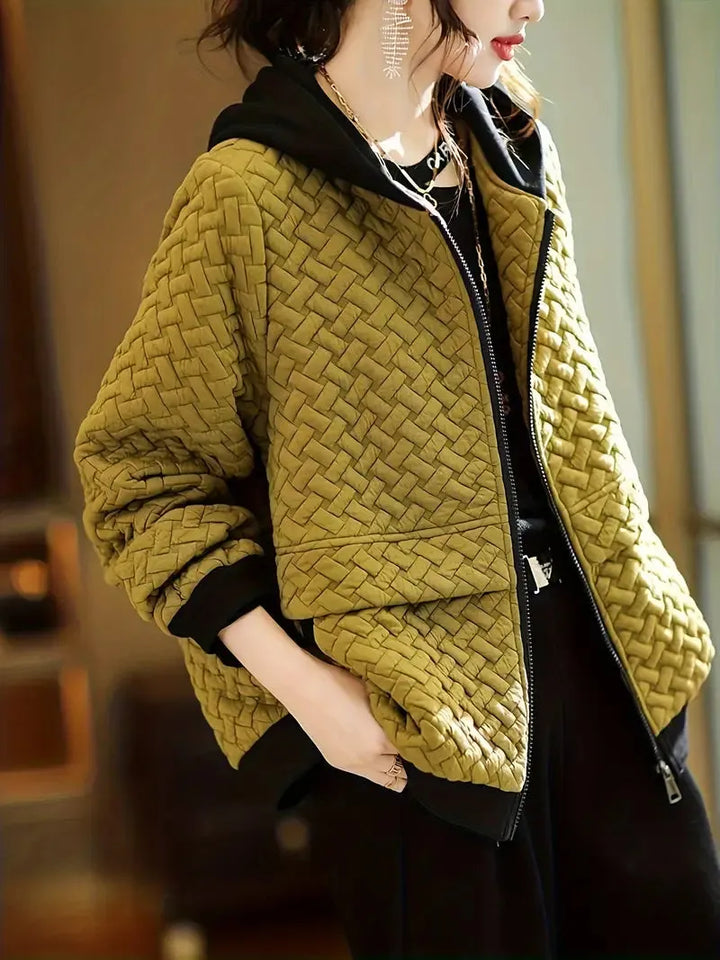 Women's Oversized Hoodie with Zip Closure and Pockets