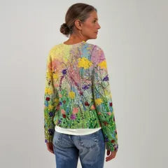 Women's Oversized Knitted Jumper with Ribbed Neckline