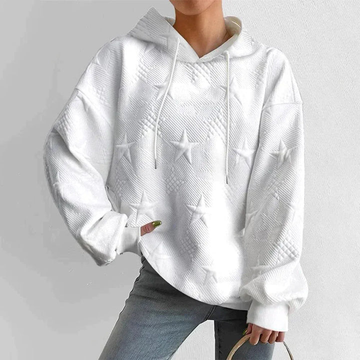 Women's Oversized Lightweight Hoodie with Ribbed Cuffs