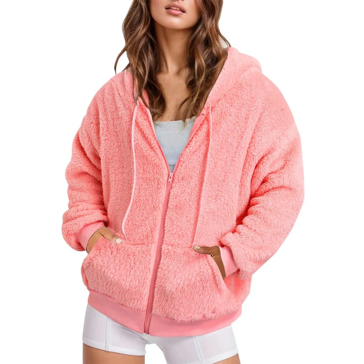 Women’s Oversized Longline Hoodie with Zip Closure