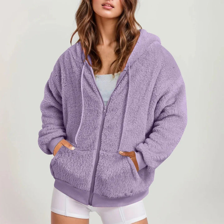 Women’s Oversized Longline Hoodie with Zip Closure