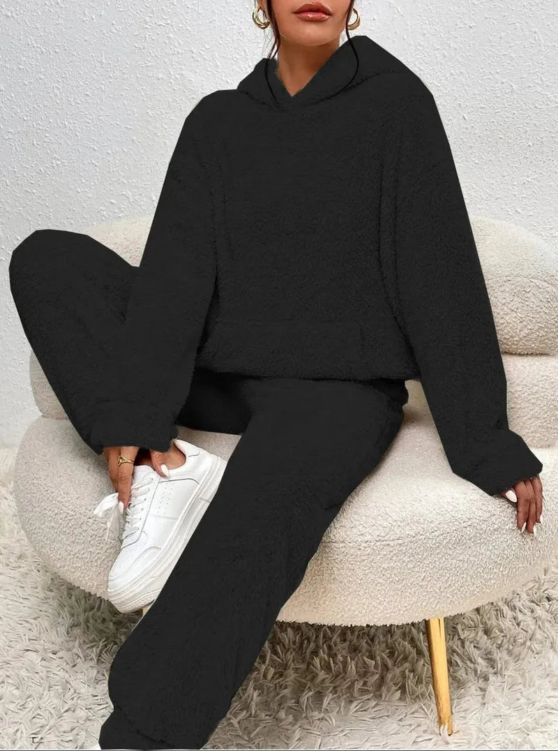 Women's Oversized Soft Touch Hoodie with Trousers Set
