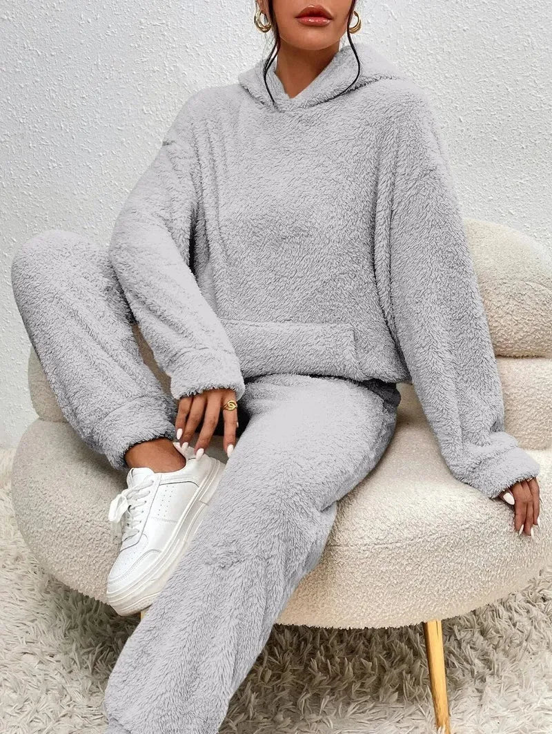 Women's Oversized Soft Touch Hoodie with Trousers Set