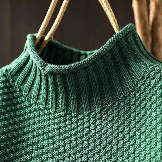 Women's Oversized Turtleneck Jumper with Ribbed Hem