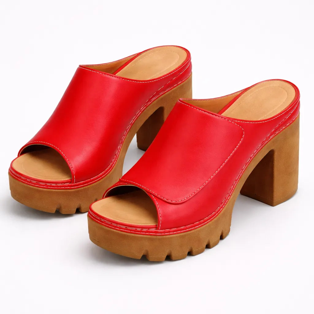Women's Platform Block Heel Sandals with Non Slip Sole