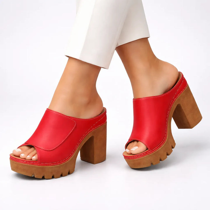 Women's Platform Block Heel Sandals with Non Slip Sole
