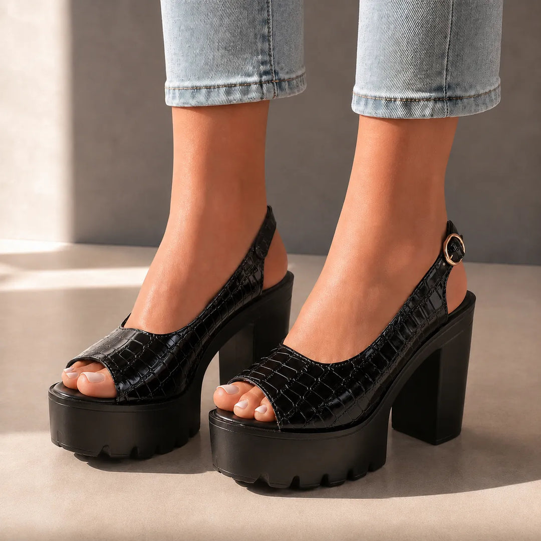 Women's Platform Chunky Sandals with Adjustable Strap
