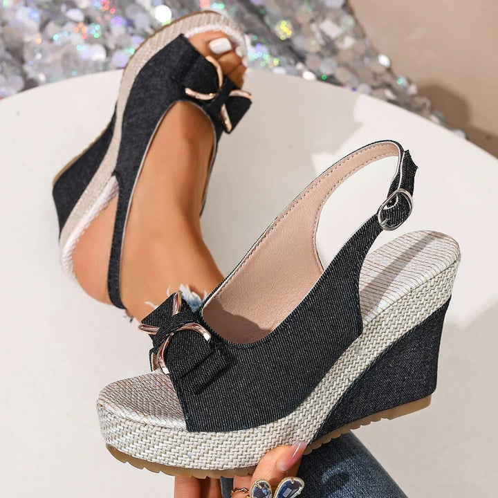 Women’s Platform Heeled Sandals with Adjustable Strap
