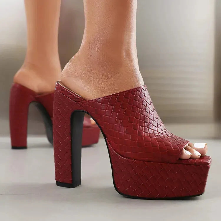 Women's Platform Heeled Sandals with Cushioned Insole