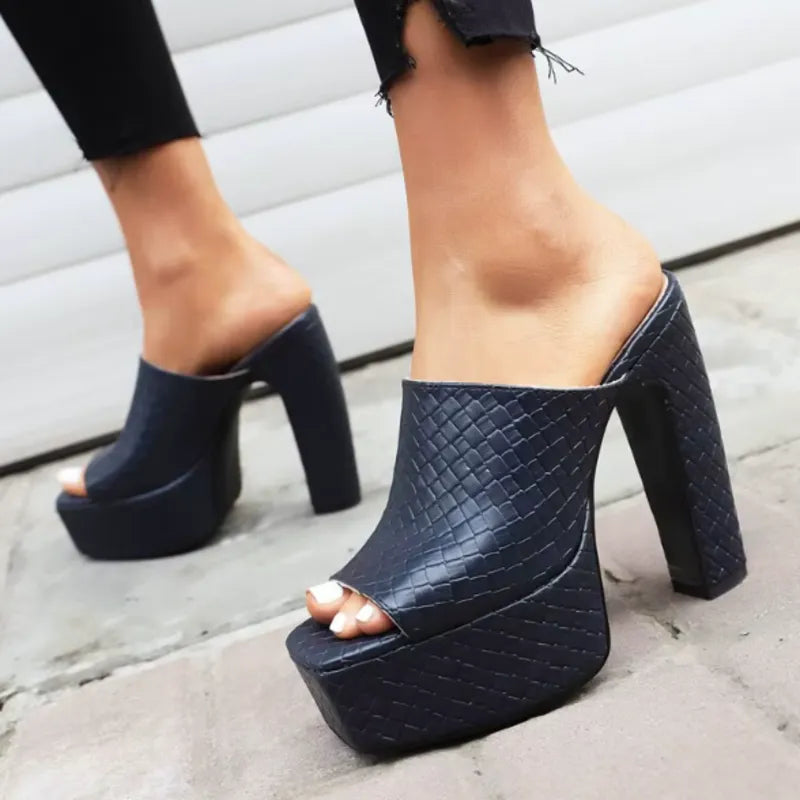 Women's Platform Heeled Sandals with Cushioned Insole