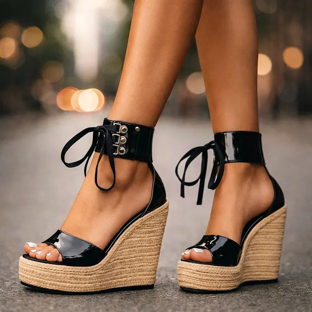 Women’s Platform Heeled Sandals with Cushioned Insole