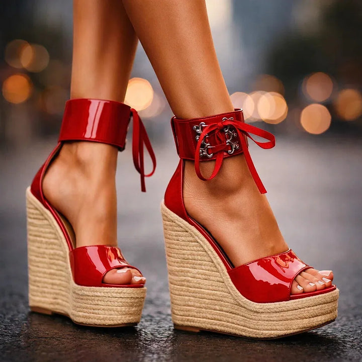 Women’s Platform Heeled Sandals with Cushioned Insole