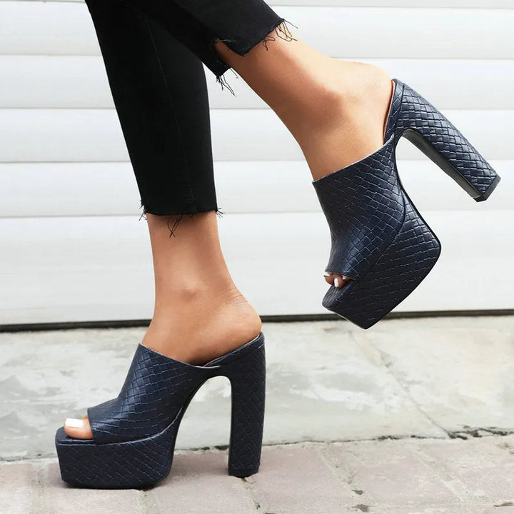 Women's Platform Heeled Sandals with Cushioned Insole