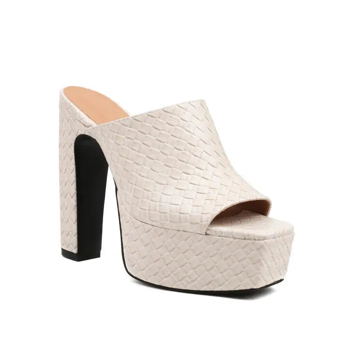 Women's Platform Heeled Sandals with Cushioned Insole