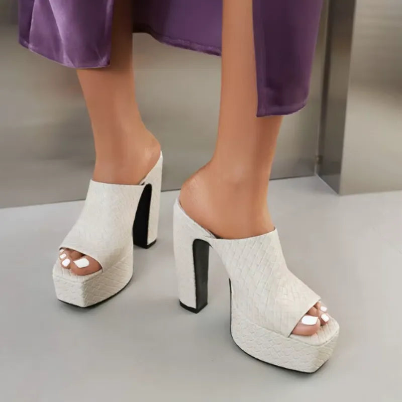 Women's Platform Heeled Sandals with Cushioned Insole