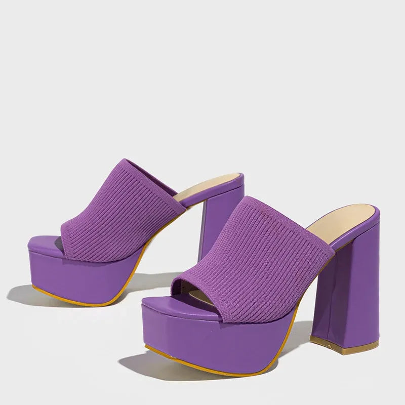 Women's Platform Heeled Sandals with Soft Lining