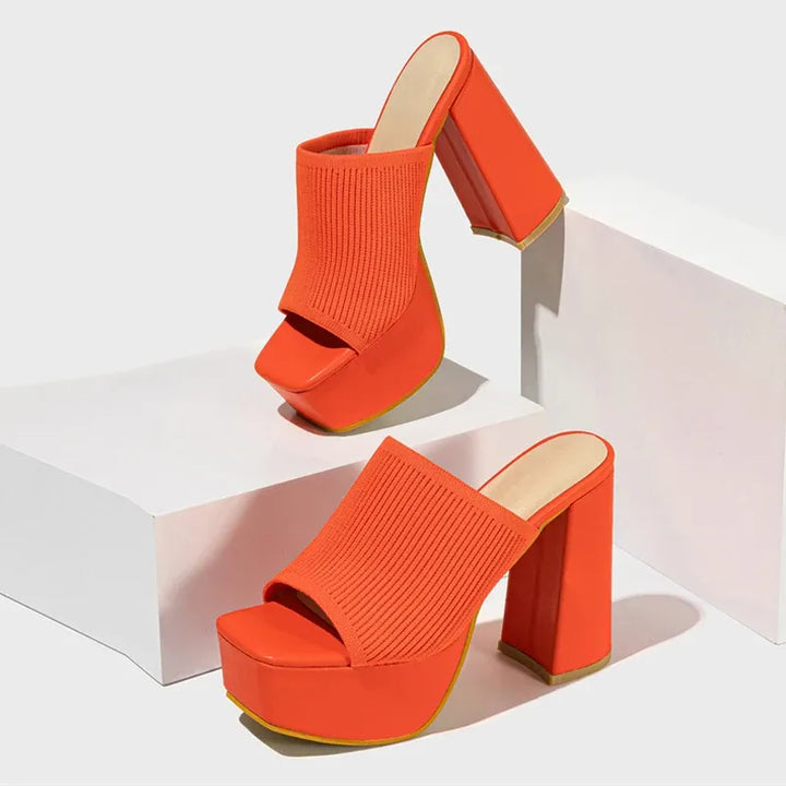 Women's Platform Heeled Sandals with Soft Lining