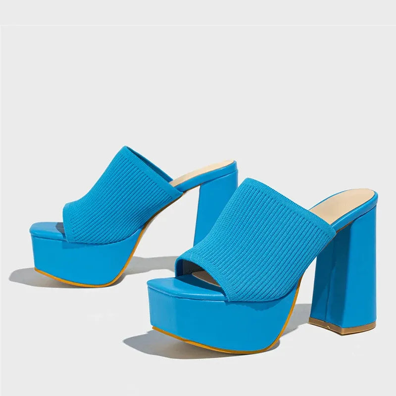 Women's Platform Heeled Sandals with Soft Lining