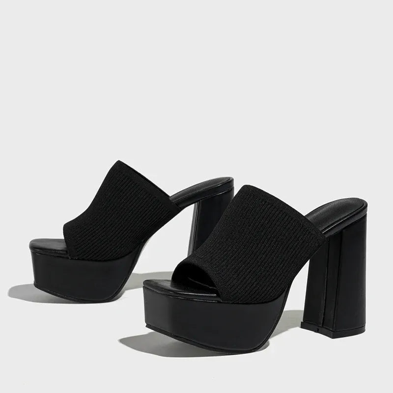 Women's Platform Heeled Sandals with Soft Lining