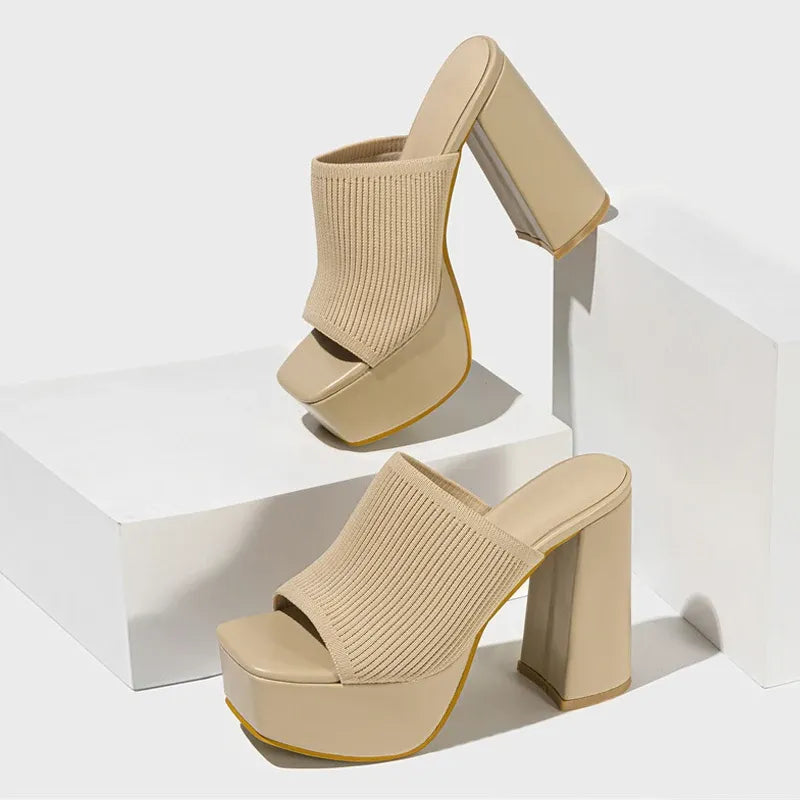 Women's Platform Heeled Sandals with Soft Lining