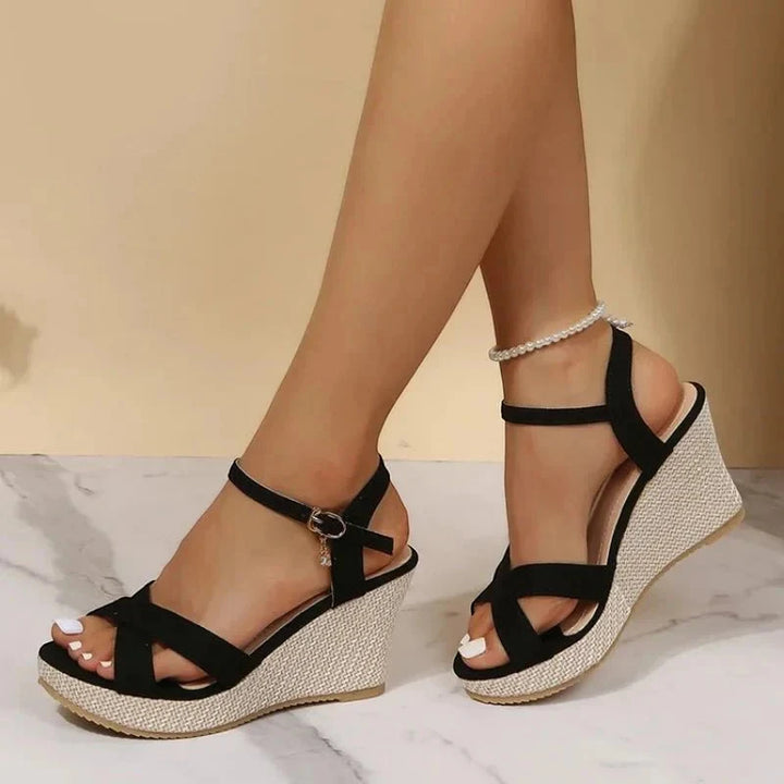 Women's Platform Sandals with Adjustable Strap and Non Slip Sole