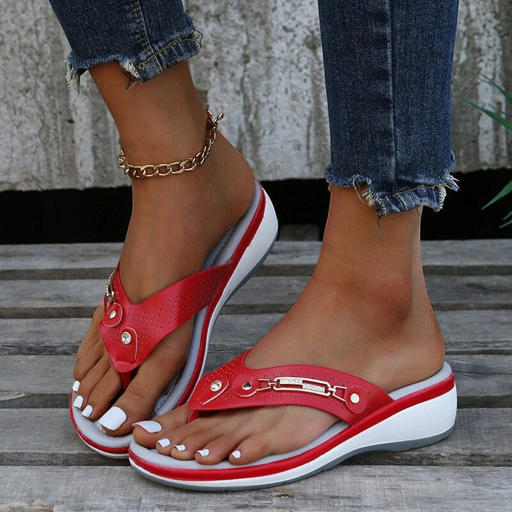 Women's Platform Sandals with Cushioned Insole and Wide Fit
