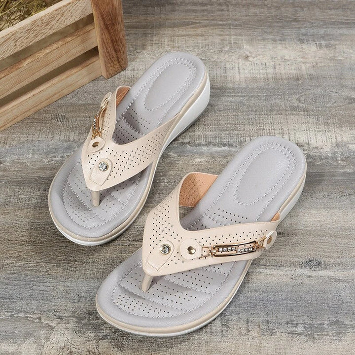 Women's Platform Sandals with Cushioned Insole and Wide Fit
